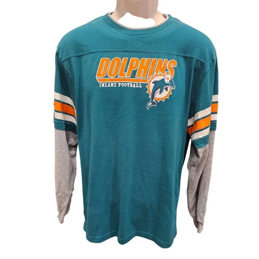 Boys youth vintage Miami dolphins long sleeve t shirt sz XL (18-20) game day top